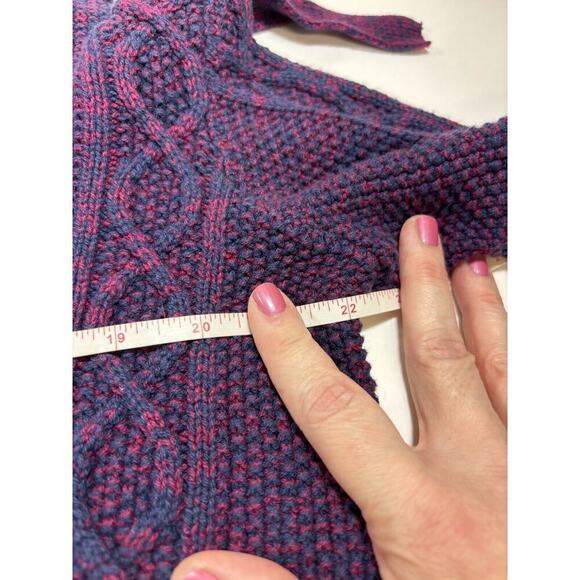 Project Naadam Sweater Purple Pink XS Cable Knit Ties Tie Accents - Picture 6 of 14